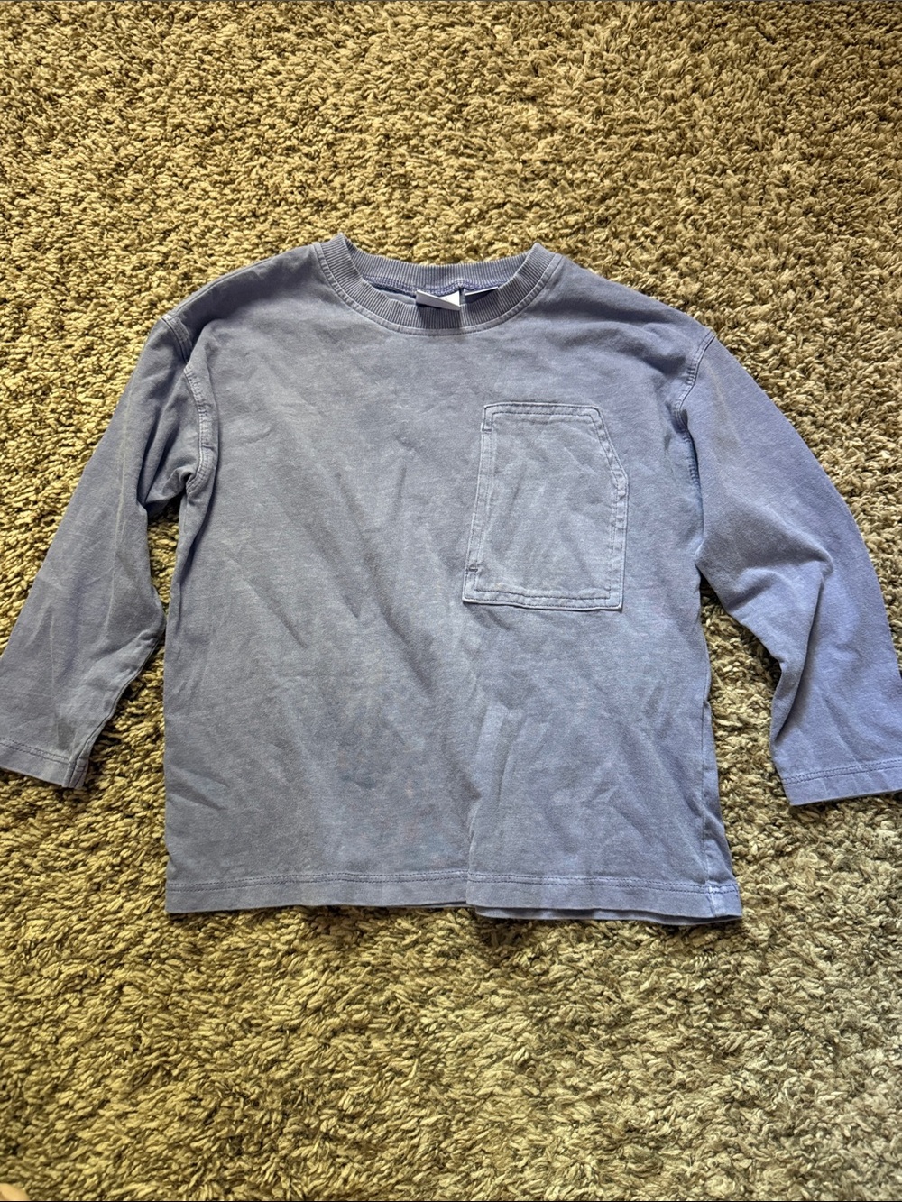 Zara Lavender-Blue Long Sleeve Pocket Tee